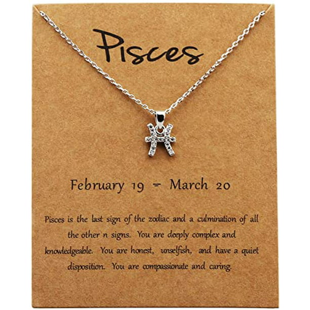 Silver Plated Zodiac Sign Astrology Horoscope Constellation Women Necklace Gift 